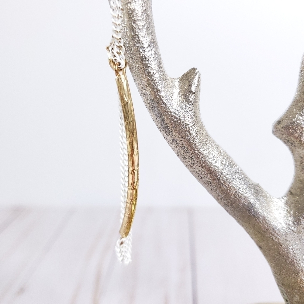 3/$15 sale Golden bar with white chain bracelet